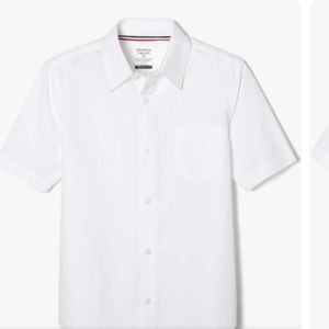 French Toast Adult Short Sleeve White Dress Shirt Size Men's Small